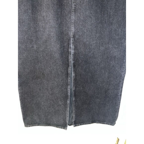 AGOLDE Skirt Womens 12-14 Black Leif Longline Denim Maxi Skirt USA Boho New - Picture 8 of 10